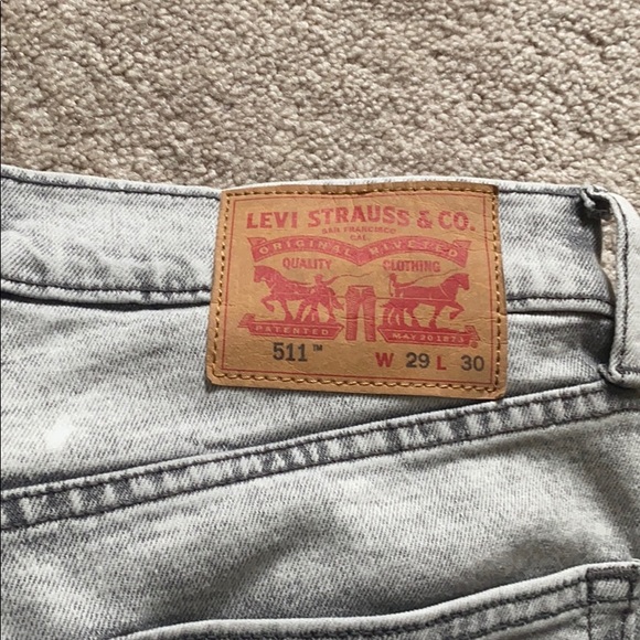 Levi's 511 sz 29/30 Light Grey/White Jeans - Picture 3 of 4